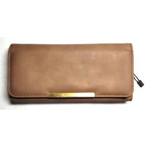 Safe Keeper Brown Faux Leather Tri Fold Wallet Organizer Multi Pocket Card Slots